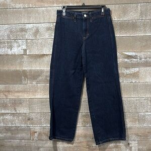 Banana Republic high rise wide leg dark wash jean size 27p